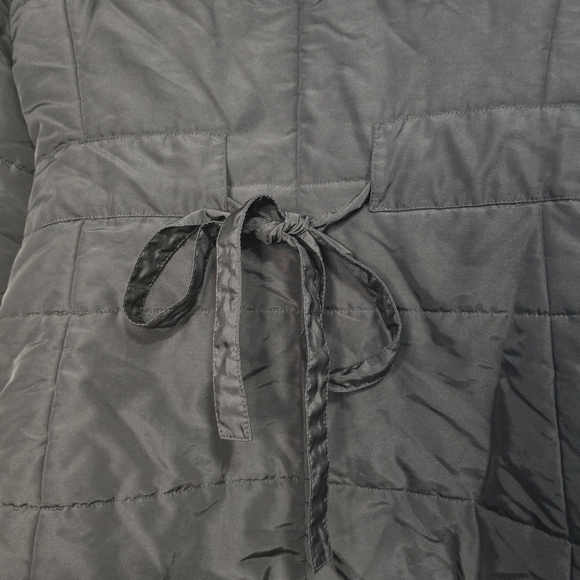 Max Mara Black Puffer Long Hooded Coat Faux fur hood winter Neutral - Picture 4 of 14